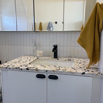 Giallo Stone - Concrete Collab Terazzo sink slab - Kitchen & Bath Near Me - Los Angeles, California