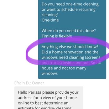 Ever Clean - Conversation where I specifically indicated that we had done a home renovation - Window Washing Near Me - Fullerton, California