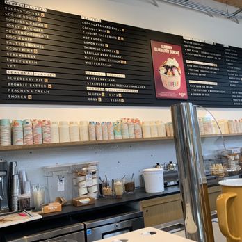 Molly Moon’s - Menu behind the counter, Wednesday 30 August 2023. - Ice Cream & Frozen Yogurt Near Me - Edmonds, Washington
