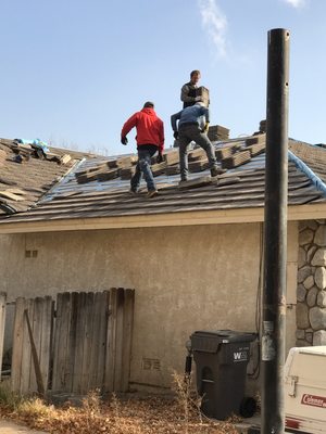 Photo of The Roof Repair Guy - Lancaster, CA, US. Installed new synthetic underlayment on whole house.