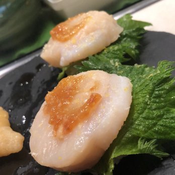 Sushi Murayama - Scallops with shio leaf (omakase dish 5) - Sushi Bars Near Me - Honolulu, Hawaii Sushi Murayama - Scallops with shio leaf (omakase dish 5) - Sushi Bars Near Me - Honolulu, Hawaii