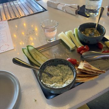 Punch Bowl Social - Hummus and tzatziki appetizer - Gastropubs Near Me - Rancho Cucamonga, California