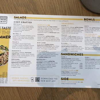 MIXT - Menu - Salad Near Me - San Ramon, California MIXT - Menu - Salad Near Me - San Ramon, California