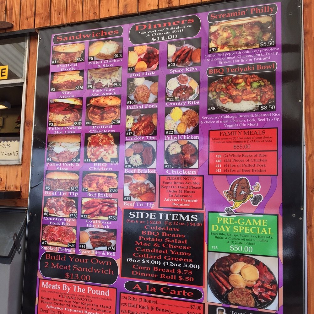 BBQ By Tony - Menu - Barbeque Near Me - Eugene, Oregon BBQ By Tony - Menu - Barbeque Near Me - Eugene, Oregon