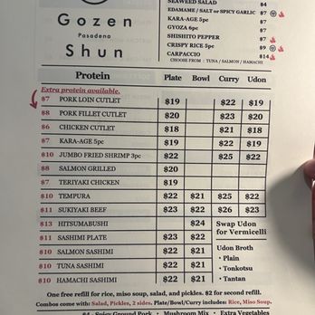 Gozen Shun - Menu - Japanese Near Me - Pasadena, California