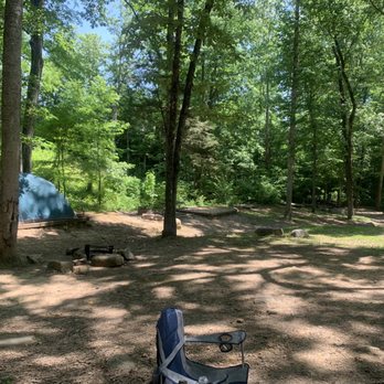Raccoon Mountain Caverns and Campground - View of the other tent spots around us. All of them had a plot, a fire ring, and a picnic table! - Campgrounds Near Me - Chattanooga, Tennessee