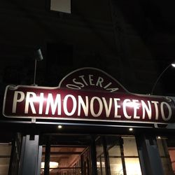 Osteria Primonovecento - Sign from the sidewalk