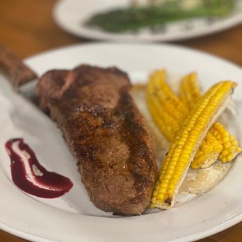 Pivovar - New York steak and a side of asparagus.... Loved the corn cob ribs! - Brewpubs Near Me - Waco, Texas Pivovar - New York steak and a side of asparagus.... Loved the corn cob ribs! - Brewpubs Near Me - Waco, Texas