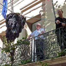 Mairie - Le maire sur le balcon de sa mairie durant la fête des vendanges