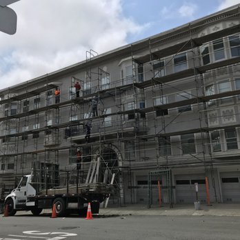 Masters Scaffold - Front of Building during Install - General Contractors Near Me - San Francisco, California