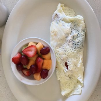 The Ups!de Down Café - Popeye omlette with fruit. - Cafes Near Me - Satellite Beach, Florida
