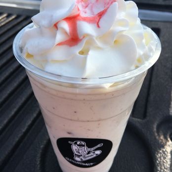 Dogtown - Peanut butter cup milkshake... made with whole milk, Reese's need to be chopped smaller or need bigger straws - Hot Dogs Near Me - Milford, Connecticut