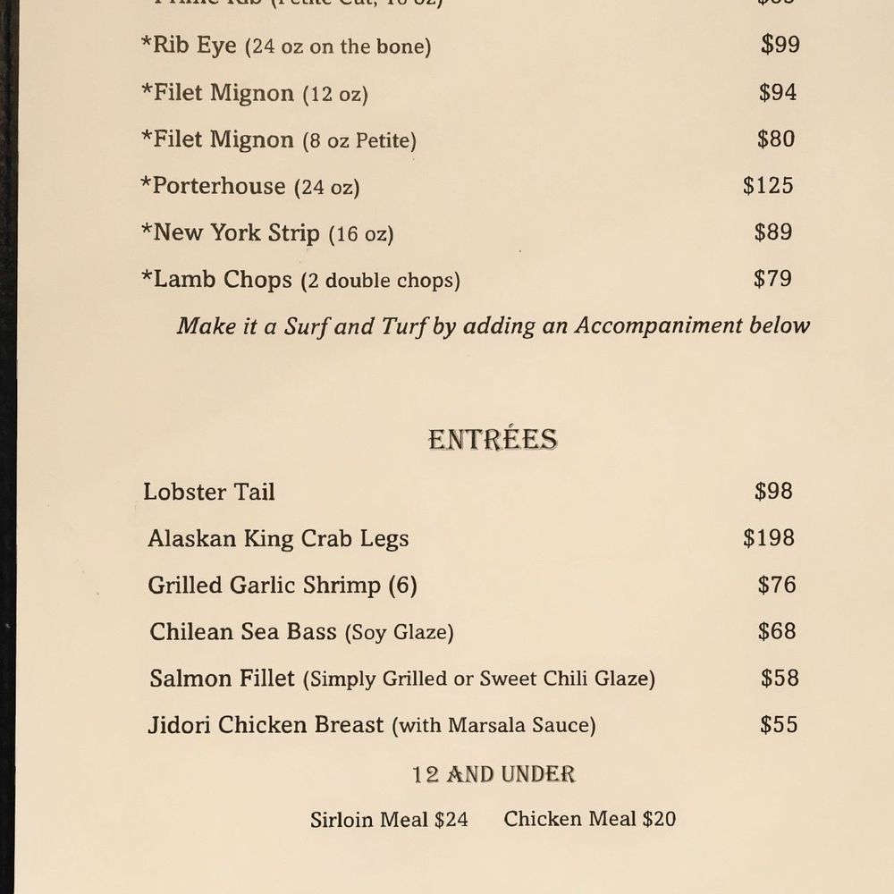 THE Steak House - Menu - Steakhouses Near Me - Las Vegas, Nevada THE Steak House - Menu - Steakhouses Near Me - Las Vegas, Nevada