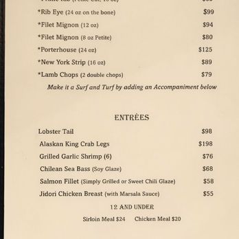 THE Steak House - Menu - Steakhouses Near Me - Las Vegas, Nevada