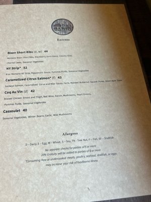 Menu photo 4 Uley's Cabin and Ice Bar Crested Butte, CO