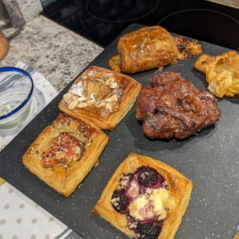 Butternut Bakehouse - Tomato cheese, almond apple, ham/cheese, blueberry danish, apple fritter and a pretzel! - Coffee & Tea Near Me - Arlington, Massachusetts