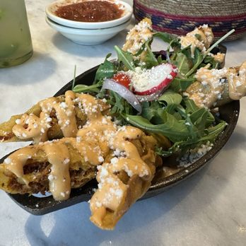 Neon Cactus - Chicken tinga flautas - Salad Near Me - Fairview, Texas