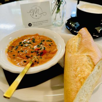 Café Marguerite - Tomato basil soup combo with half baguette. - Cafes Near Me - Minneapolis, Minnesota