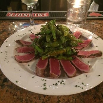 Pizzaioli - Seared ahi tuna served with shishito peppers #foodgasm - Italian Near Me - Chino, California Pizzaioli - Seared ahi tuna served with shishito peppers #foodgasm - Italian Near Me - Chino, California