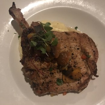 Bistro 29  - Duroc pork chop with mashed potatoes - New American Near Me - Murphy, North Carolina