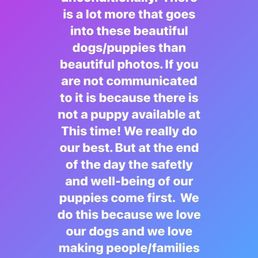 telling her customers to find a new breeder. telling her customers to find a new breeder.