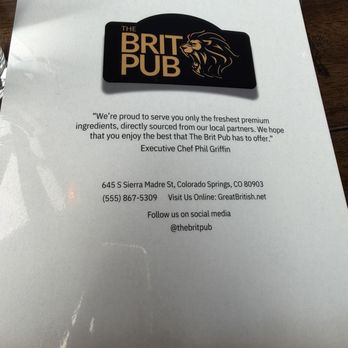 Brit Pub - Menu - Pubs Near Me - Colorado Springs, Colorado Brit Pub - Menu - Pubs Near Me - Colorado Springs, Colorado