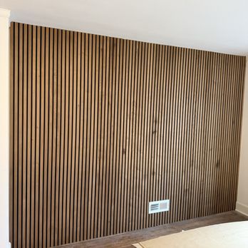 Handy Falcon - Acoustic Accent Wall - Decorative Wood Slat Panel Installation - Handyman Near Me - Tigard , Oregon Handy Falcon - Acoustic Accent Wall - Decorative Wood Slat Panel Installation - Handyman Near Me - Tigard , Oregon