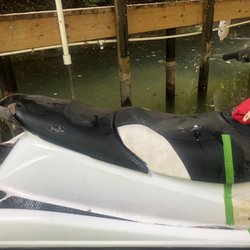 McQueeney Boat Detailing - A comparison of before and after on a jet ski detail