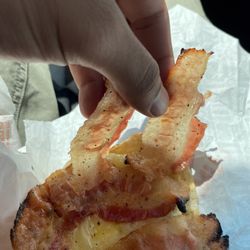 Uncooked floppy bacon