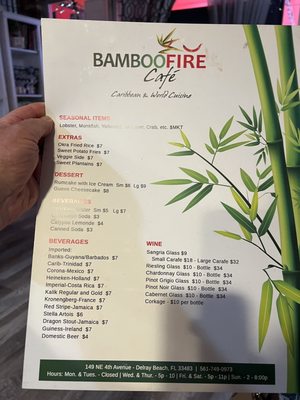 Menu photo 4 Bamboo Fire Cafe Delray Beach, FL Menu photo 4 Bamboo Fire Cafe Delray Beach, FL