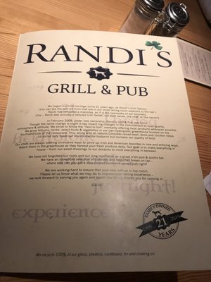 Menu photo 6 Randi's Grill & Pub Winter Park, CO