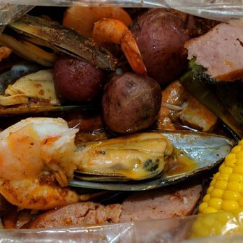 Crazy Crab - Shrimp (heads off), muscles and sausage - Seafood Near Me - Southfield, Michigan Crazy Crab - Shrimp (heads off), muscles and sausage - Seafood Near Me - Southfield, Michigan