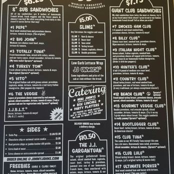 Jimmy John's - Jimmy John's menu & prices.  A nice variety and sizes of sandwiches to please most customers tastes and appetites! - Sandwiches Near Me - Mesa, Arizona