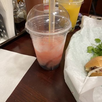 Pho Ha - Watermelon and mango bubble tea with tapioca pearls - Vietnamese Near Me - Glendale Heights, Illinois