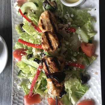 Moussaka Mediterranean Kitchen - Greek Salad w/ Chicken Skewer - Mediterranean Near Me - San Leandro, California Moussaka Mediterranean Kitchen - Greek Salad w/ Chicken Skewer - Mediterranean Near Me - San Leandro, California