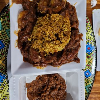 Goorsha - Shrimp awaze with lentil salad - Ethiopian Near Me - Durham, North Carolina