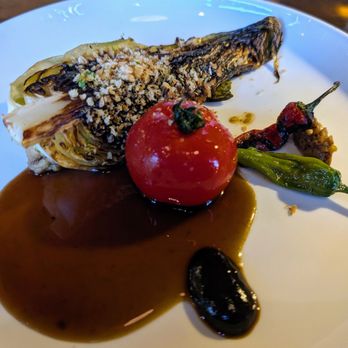 Restaurant Gish - cabbage, black garlic, carrot miso (2022), vegetable jus, gremolata 갈비살 - New American Near Me - Santa Clara, California Restaurant Gish - cabbage, black garlic, carrot miso (2022), vegetable jus, gremolata 갈비살 - New American Near Me - Santa Clara, California