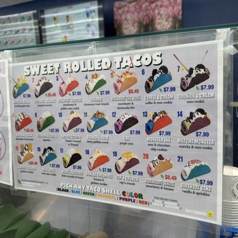 Sweet Rolled Tacos - Rolled taco menu - Ice Cream & Frozen Yogurt Near Me - Stockbridge, Georgia Sweet Rolled Tacos - Rolled taco menu - Ice Cream & Frozen Yogurt Near Me - Stockbridge, Georgia