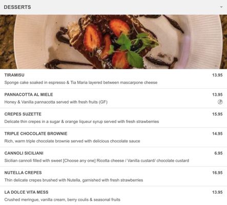 Menu photo 1 La Dolce Vita Milton, QLD