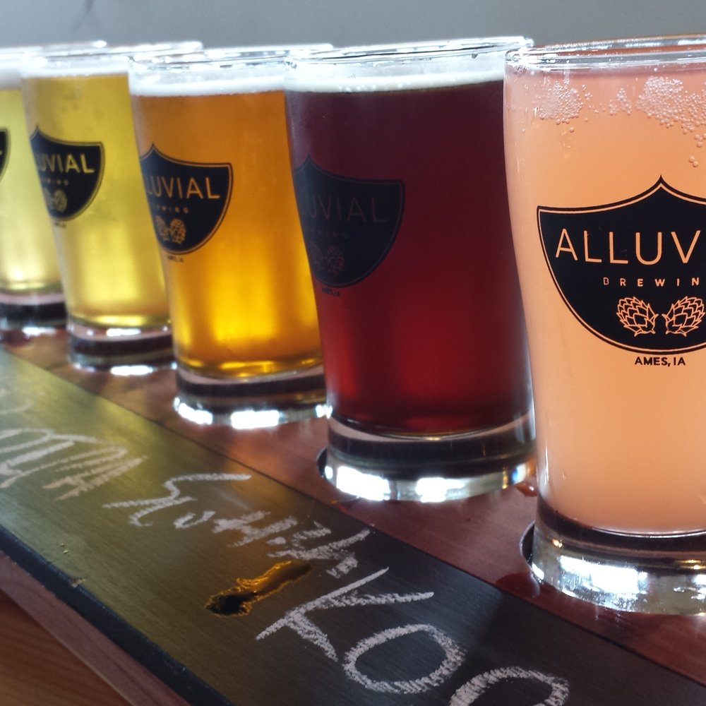 Alluvial Brewing - Flight of beer - Breweries Near Me - Ames, Iowa
