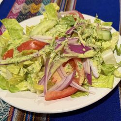 Inka  Kitchen - The House Salad with house dressing. The dressing was so good.