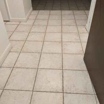 Steamer Pros - The amazing "after"! Coming in the front door, the tile looks nearly new. Still not my favorite tile, but a HUGE difference. - Carpet Cleaning Near Me - San Jose, California