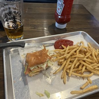 Cedar City Brewing - Grill chicken sandwich with fries. Yummy - Breweries Near Me - Lebanon, Tennessee