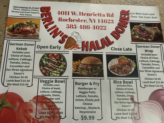 Menu photo 1 Berlin's Halal Doner Rochester, NY