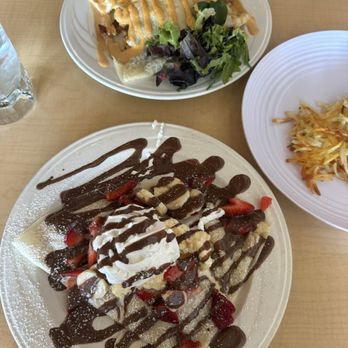 Wholly Crepe - Absolutely the best! Strawberry Banana Nutella Crepe & Rise and Shine Chai Latte Hash Browns!! - Cafes Near Me - San Marcos, California Wholly Crepe - Absolutely the best! Strawberry Banana Nutella Crepe & Rise and Shine Chai Latte Hash Browns!! - Cafes Near Me - San Marcos, California