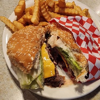 Cobian's Restaurants - Cheese burger w crisp lettuce, tomato, house made thousand island dressing. - Mexican Near Me - Cypress, California Cobian's Restaurants - Cheese burger w crisp lettuce, tomato, house made thousand island dressing. - Mexican Near Me - Cypress, California