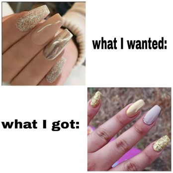 Think Nail - Nails are bumpy. They aren't shaped properly and aren't shaped the same as the other hand. Sparkles and glitter are not the same. - Nail Salons Near Me - Los Angeles, California Think Nail - Nails are bumpy. They aren't shaped properly and aren't shaped the same as the other hand. Sparkles and glitter are not the same. - Nail Salons Near Me - Los Angeles, California