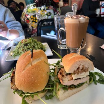 Sweet Basil's Cafe - grilled chicken sandwich minus the red peppers - New American Near Me - Livingston, New Jersey Sweet Basil's Cafe - grilled chicken sandwich minus the red peppers - New American Near Me - Livingston, New Jersey