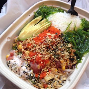 Poke Bar - scallops, tuna, salmon with seaweed salad, avocado and ponzu sauce to bring to perfection! - Poke Near Me - Peoria, Arizona Poke Bar - scallops, tuna, salmon with seaweed salad, avocado and ponzu sauce to bring to perfection! - Poke Near Me - Peoria, Arizona