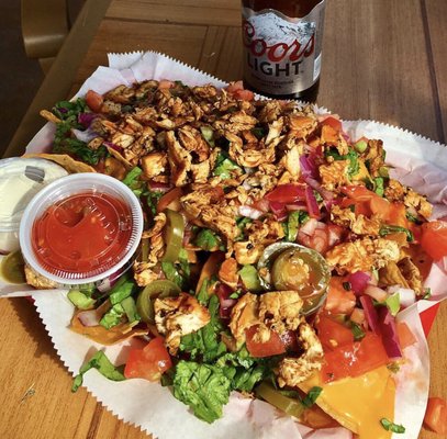 Photo of Backstreets Pub & Grill - Clemson, SC, US. Chicken nachos!